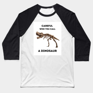 Careful Who You Call a Dinosaur (front only) Baseball T-Shirt